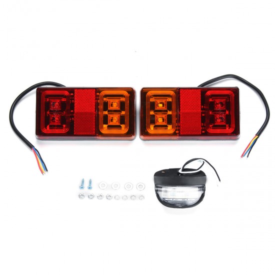 12V 16 LED Car Tail Light 4 LED License Plate Lamp for Truck Trailer Boat