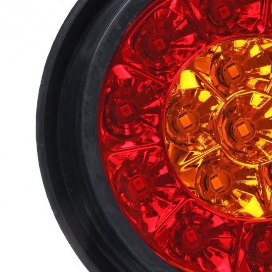 12V 16LED Turn Signal Light Brake Stop Tail Lamp Round For Truck Trailer Lorry