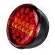 12V 25LED Hamburger Rear Tail Lamp Round Stop Indicator Light for Trailer Truck Caravan Van Bus