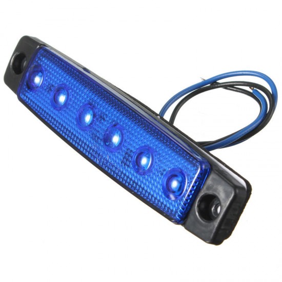 12V 6LED Truck Bus Trailer Side Marker Indicator Light Lamp