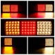 12V 75 LED Rear Tail Lights Brake Reverse Lamp Red+Yellow+White Waterproof For Truck Ute Boat Trailer