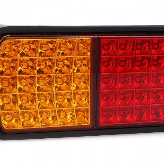 12V 75 LED Rear Tail Lights Brake Reverse Lamp Red+Yellow+White Waterproof For Truck Ute Boat Trailer