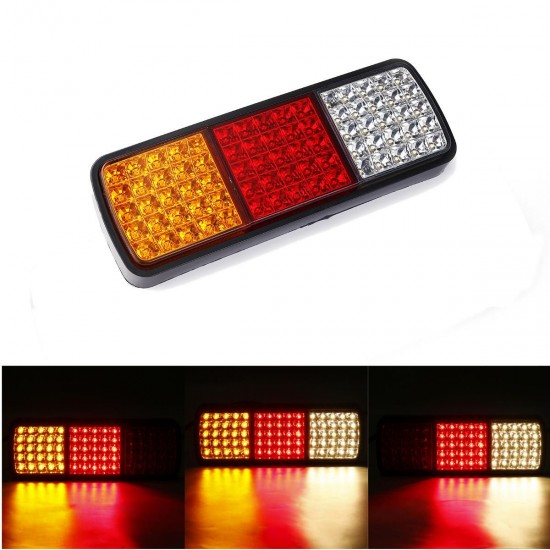 12V 75 LED Rear Tail Lights Brake Reverse Lamp Red+Yellow+White Waterproof For Truck Ute Boat Trailer