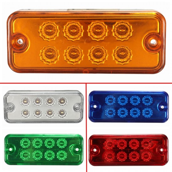 12V 8 LED Side Marker Light Lamp Truck Trailer Lorry Caravan Waterproof