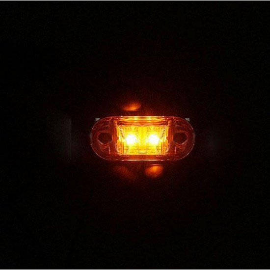 12V LED Side Mark Light Trailer Truck Clearance Lamp DOT&SAE Approved