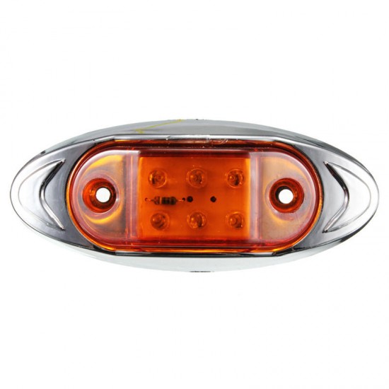 12V Waterproof Side Marker Clearance Lights 6 LED Warning Lamp Bulb