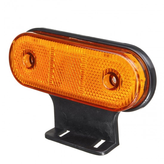 12V/24V 20 LED Side Marker Lights Reflector Lamp Amber With Bracket For Truck Trailer