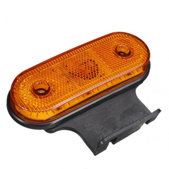 12V/24V 20 LED Side Marker Lights Reflector Lamp Amber With Bracket For Truck Trailer