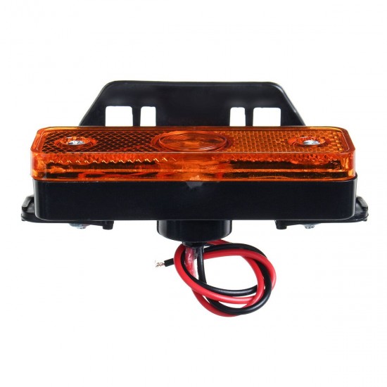 12V/24V LED Side Marker Lights Reflector With Bracket Amber For Trailer Truck