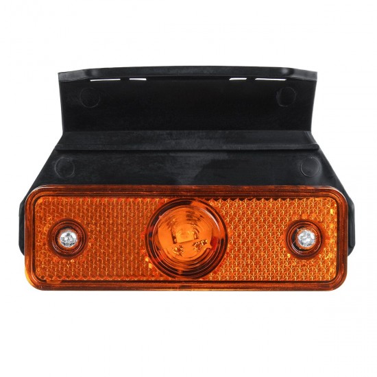 12V/24V LED Side Marker Lights Reflector With Bracket Amber For Trailer Truck