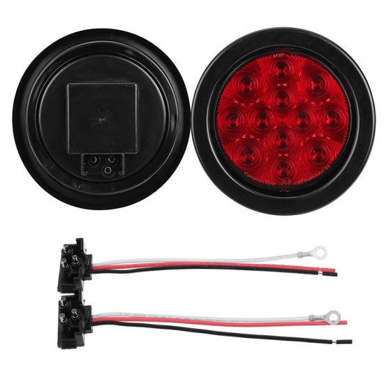 13.5cm 4W LED Round Tail Lights Turn Stop Brake Side Lamp for Truck Trailer ATV Red/ Amber/ White