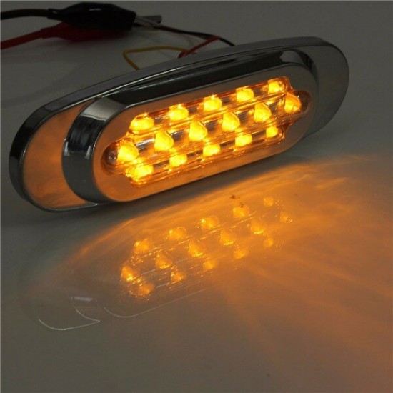 16LED Side Marker Indicator Light For Bus Truck Lorry Trailer Red White Yellow DC12V