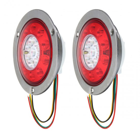 19 LED Truck Lorry Brake Lights Stop Turn Tail Lamp Stainless Steel Turn Signal Stop Lights