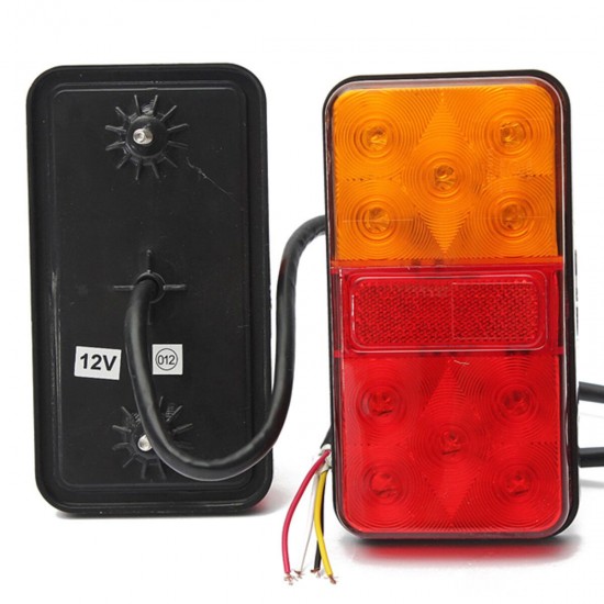 2PCS 12V 10LED Truck Car Rear Tail Light Stop Indicator Lamp Taillight