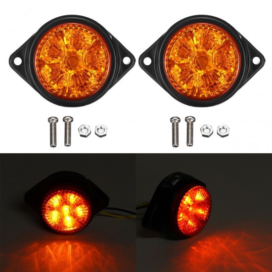 2PCS 24V 6 LED Trailer Rear Tail Stop Light Indicator Lights For Caravan Truck Van