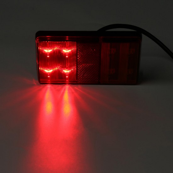 2PCS 8 LED Tail Brake Indicator Lights IP67 Waterproof Red Yellow Color Universal For 12V Truck Trailer