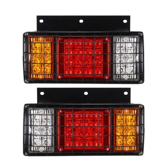 2PCS LED Tail Brake Lights Rear Turn Lamp for 24V Trailer Truck Caravans Boat