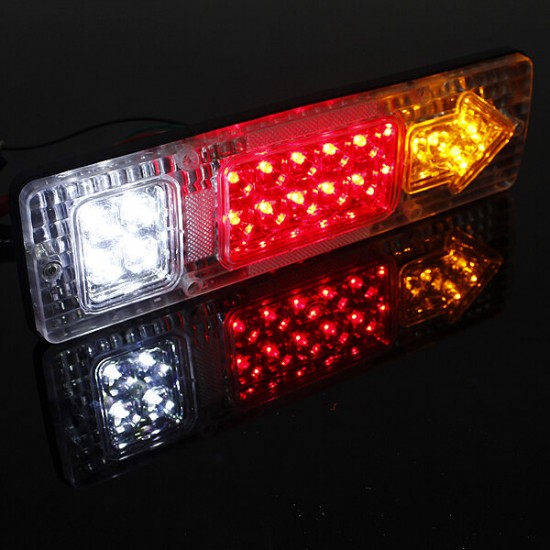 2Pcs 12V 19 LED Tear Tail Stop Light Turn Indicator Lamp For Car Truck Trailer