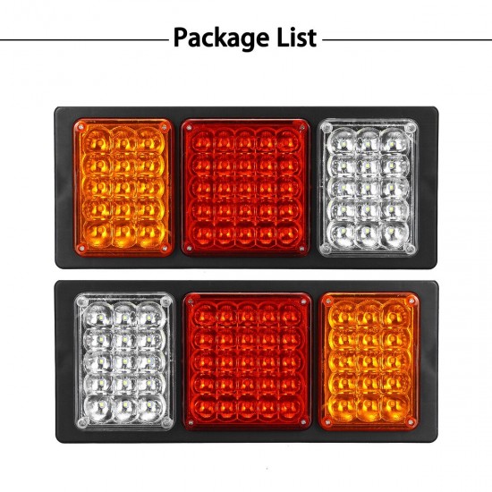 2Pcs 24V 55LED Car Tail Lights Indicator Reversing Lamps For Trailer Truck