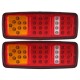2Pcs 33LEDs Rear Tail Lights Stop Brake Reverse Turn Signal Indicator Lamps Waterproof Trailer Truck Bus Van 12V