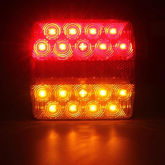 2x LED Truck Trailer Rear Tail Light Indicator Stop Lamp E-Marked 12V