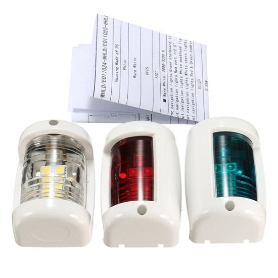 3pcs 1W Navigation Signal Light For Mini Marine Boat Yacht Masthead Starboard Port 3pcs 1W Navigation Signal Light For Mini Marine Boat Yacht Masthead Starboard Port