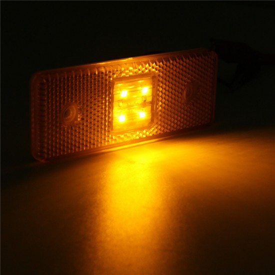 4 LED 24V Truck Trailer Lorry Side Marker Light Lamp Amber White Red 4 LED 24V Truck Trailer Lorry Side Marker Light Lamp Amber White Red