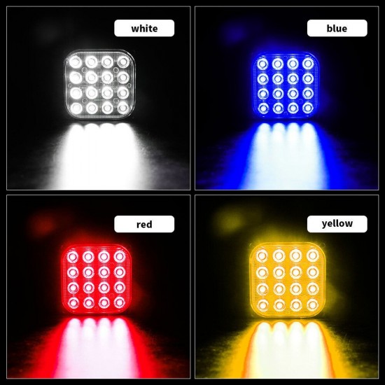 48W 16-LED Side Strobe Light Flash Light Aluminum White/Yellow/Red/Blue DC 12V-24V For Car SUV Vans Trucks 48W 16-LED Side Strobe Light Flash Light Aluminum White/Yellow/Red/Blue DC 12V-24V For Car SUV Vans Trucks