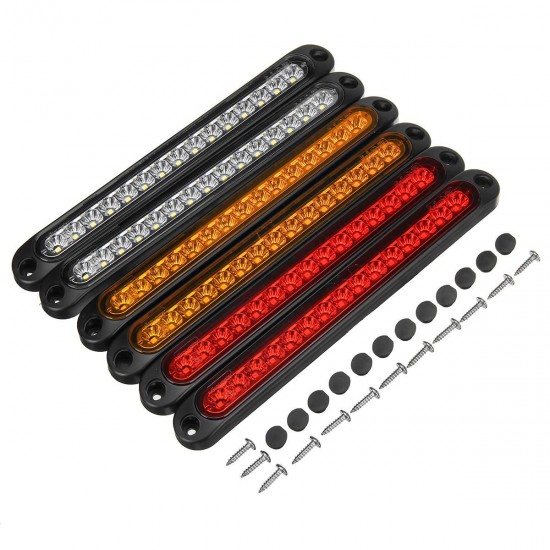 6Pcs 15LED Tail Light Ultra-slim Stop Reverse Turn Signal Lights 10-30V for Trailer Truck Caravan