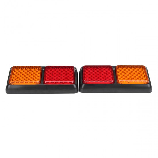 72LED Tail Lights Red Amber Brake Turn Signal Lamps 12V Pair for Trailer Truck Caravan