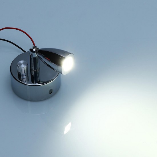 Chrome LED Spot Reading Lights with Dimming Switch Knob 12V 1W for for Caravan/RV Camper Van Boat Chrome LED Spot Reading Lights with Dimming Switch Knob 12V 1W for for Caravan/RV Camper Van Boat