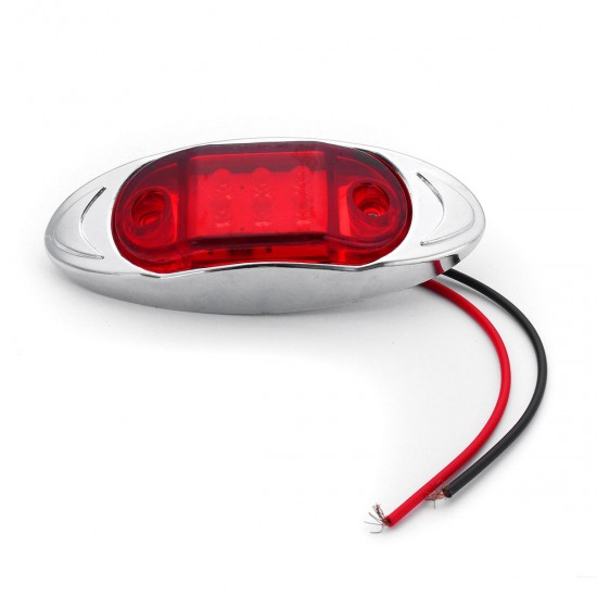 LED Chrome Side Marker Indicator Lights Lamps 24V 10cm for Truck Trailer Lorry