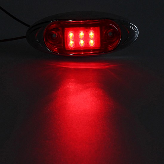 LED Chrome Side Marker Indicator Lights Lamps 24V 10cm for Truck Trailer Lorry