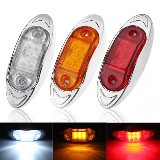 LED Chrome Side Marker Indicator Lights Lamps 24V 10cm for Truck Trailer Lorry LED Chrome Side Marker Indicator Lights Lamps 24V 10cm for Truck Trailer Lorry