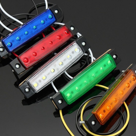 LED Side Marker Indicator Lights Lorry Sidelamp 9.6cm 5-Color for Jeep Car Truck SUV