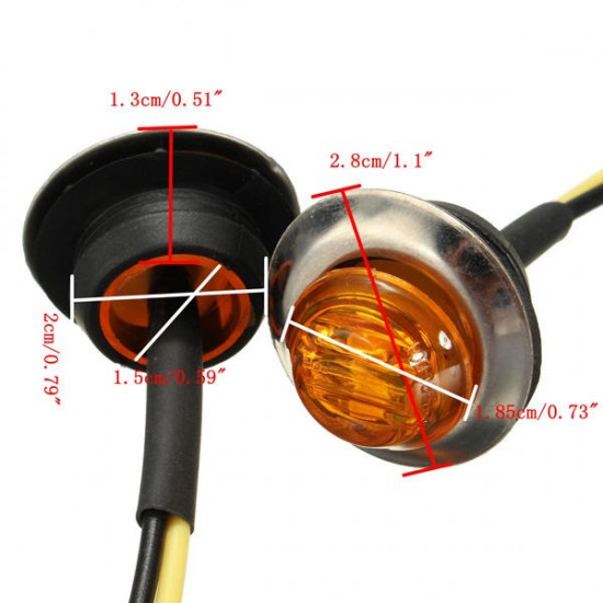 LED Side Marker Light Bulb Lamp Turn Signal Indicator Light Truck Trailer Amber Red White LED Side Marker Light Bulb Lamp Turn Signal Indicator Light Truck Trailer Amber Red White