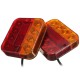 LED Taillight Turn Signal Lights Brake Stop Lamp Red Amber 10-30V 9.3x10.2cm for Truck Trailer LED Taillight Turn Signal Lights Brake Stop Lamp Red Amber 10-30V 9.3x10.2cm for Truck Trailer