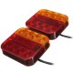 LED Taillight Turn Signal Lights Brake Stop Lamp Red Amber 10-30V 9.3x10.2cm for Truck Trailer LED Taillight Turn Signal Lights Brake Stop Lamp Red Amber 10-30V 9.3x10.2cm for Truck Trailer