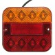 LED Taillight Turn Signal Lights Brake Stop Lamp Red Amber 10-30V 9.3x10.2cm for Truck Trailer
