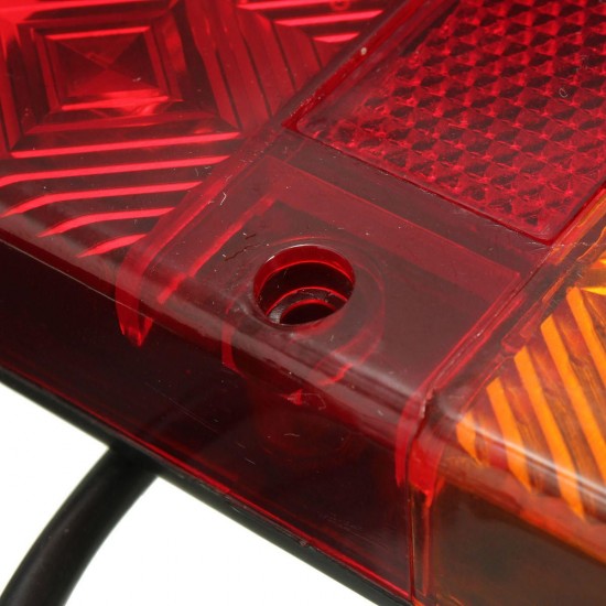 LED Taillight Turn Signal Lights Brake Stop Lamp Red Amber 10-30V 9.3x10.2cm for Truck Trailer