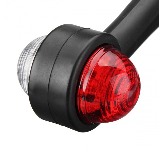 Left LED Double Side Marker Clearance Lights Turn Lamp Red&White Color for Truck Trailer Caravan