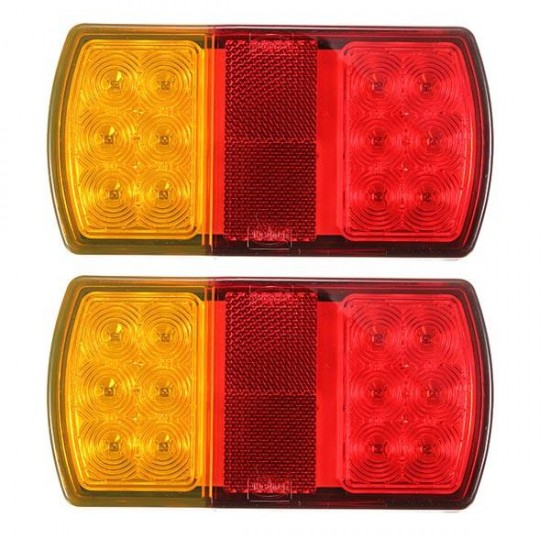 Pair 12LED Trailer Truck Stop Rear Tail Indicator Light E-Marked 12V Pair 12LED Trailer Truck Stop Rear Tail Indicator Light E-Marked 12V