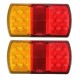 Pair 12LED Trailer Truck Stop Rear Tail Indicator Light E-Marked 12V