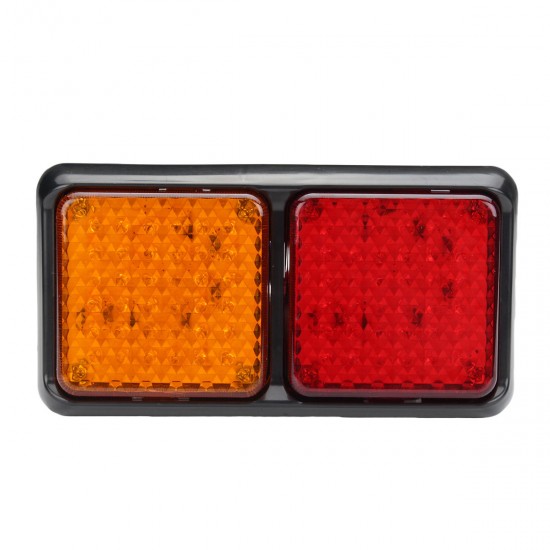 Pair 24V 72LEDs Tail Lights Red Amber Brake Turn Signal Lamps for Trailer Truck Caravan Pair 24V 72LEDs Tail Lights Red Amber Brake Turn Signal Lamps for Trailer Truck Caravan