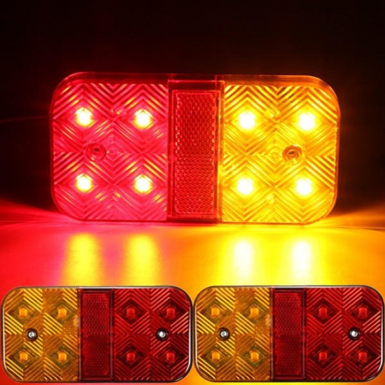 Pair 24V 8LED Brake Tail Light Turn Signal Lamp for Trailer Truck Lorry