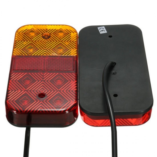 Pair 24V 8LED Brake Tail Light Turn Signal Lamp for Trailer Truck Lorry