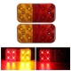 Pair 24V 8LED Brake Tail Light Turn Signal Lamp for Trailer Truck Lorry