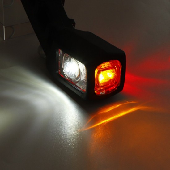 Pair LED Double Side Marker Light Stalk Indicator Lamp For 12V 24V Truck Trailer Lorry Carvan