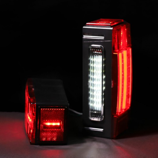 Pair LED Rectangle Stud Stop Turn Tail Lights Waterproof Red for Truck Trailer Boat Pair LED Rectangle Stud Stop Turn Tail Lights Waterproof Red for Truck Trailer Boat