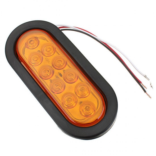 Sealed 6 Inch Oval 10 LED Car Tail Light Rear Stop Turn Lamp